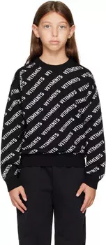 Детский белый свитер с монограммой VETEMENTS