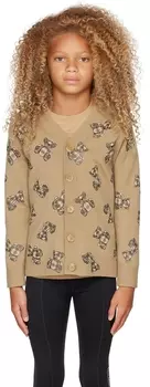 Детский бежевый кардиган с медвежонком Thomas Bear Burberry