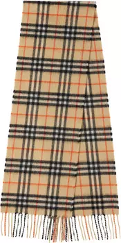 Детский бежевый кашемировый шарф в клетку Burberry