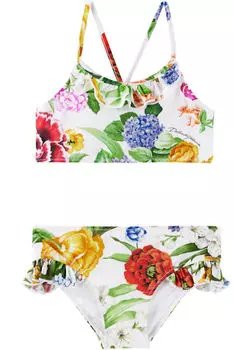 Детский бикини с разноцветным цветочным принтом Dolce&Gabbana
