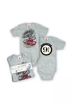 Детский боди Гарри Поттер - Путь в Хогвартс LOGOSHIRT, цвет Grey-melange