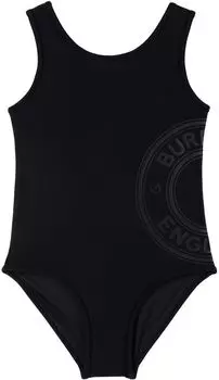 Детский цельный купальник черного цвета Burberry