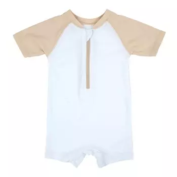 Детский цельный рашгард Leveret, цвет Beige & White