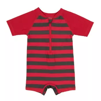 Детский цельный рашгард Leveret, цвет Striped Red & Gray