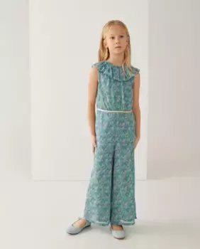 Детский церемониальный комбинезон с большим цветком Coconut El Corte Ingls, зеленый