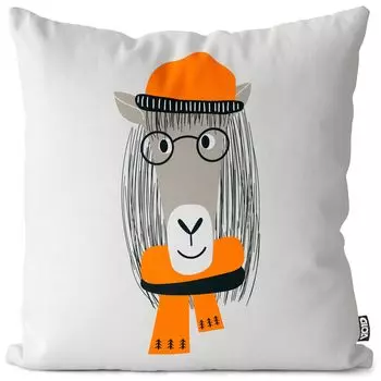 Детский чехол на подушку VOID Horse с мультяшными животными, полиэстер, водонепроницаемая подушка для улицы и дома. Размер: 60 x 60 см.