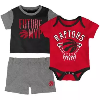 Детский черный комплект из футболки и шорт для команды Toronto Raptors с номерами Outerstuff