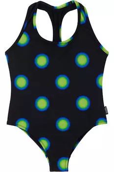 Детский черный купальник Pois со сплошным принтом MM6 Maison Margiela