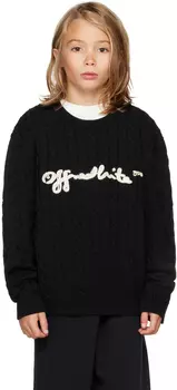 Детский черный свитер Off Script Off-White