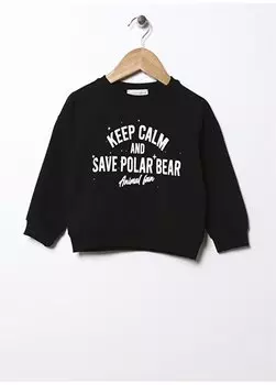 Детский черный свитшот с принтом 22FWB-47 Mammaramma, черный