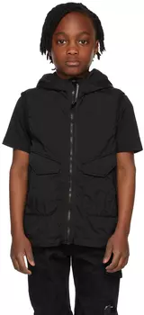 Детский черный жилет с очками Cr-L C.P. Company Kids