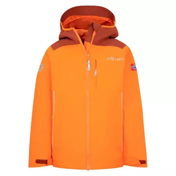 Детский дождевик Bergen светло-оранжевый/красно-коричневый TROLLKIDS, цвет braun