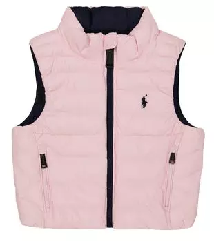 Детский двусторонний стеганый жилет Polo Ralph Lauren Kids, розовый