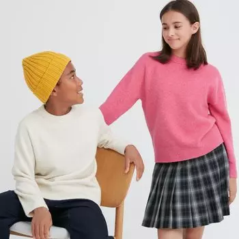 Детский джемпер из пряжи суфле Uniqlo, кремовый