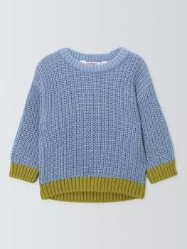 Детский джемпер с контрастным подолом John Lewis , синий