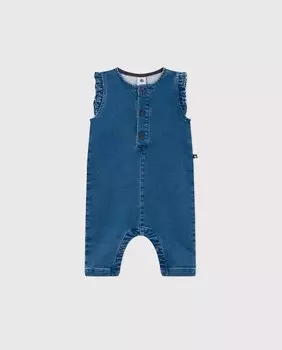 Детский джинсовый комбинезон без рукавов Petit Bateau, синий
