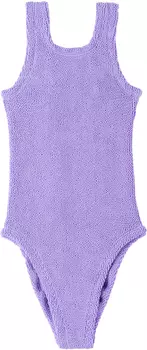 Детский фиолетовый классический купальник сиреневый Hunza G