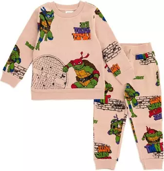 Детский флисовый костюм Teenage Mutant Ninja Turtles, Sweatshirt And Pants, 2 предмета, светло-коричневый