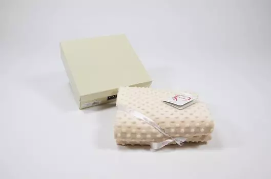 Детский флисовый плед Daunex Bubbly, 80110 см, натуральный