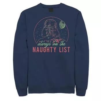 Флисовый свитшот с рисунком «Star Wars Darth Vader» Naughty List Licensed Character, темно-синий