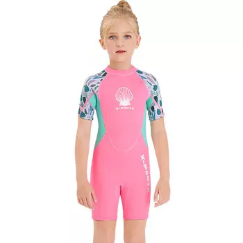 Детский гидрокостюм SBART Defsel 2,5 мм цельный зимний купальник для девочек с короткими рукавами розовый - обратите внимание на размер при оформлении заказа