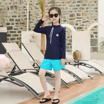 Детский гидрокостюм Shark Bart, костюм медузы для серфинга, быстросохнущий сплит, с длинными рукавами, большой, средний и маленький детский, темно-синий, женская модель M-4XL SBART