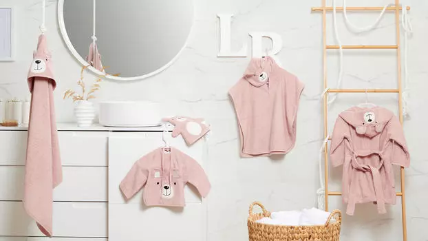 Детский халат 0-3 лет Avelia, пыльно-розовый