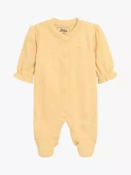 Детский хлопчатобумажный комбинезон для сна с вышивкой JoJo Maman Bb, желтый