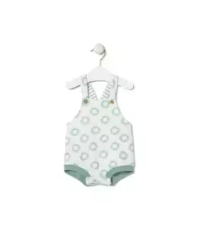 Детский хлопчатобумажный комбинезон с круглым принтом с логотипом Tous, зеленый