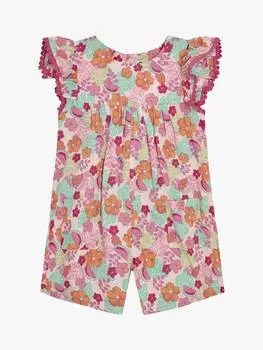Детский хлопчатобумажный комбинезон в цветочек джунгли JoJo Maman Bb, розовый