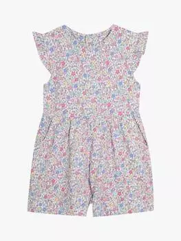 Детский хлопчатобумажный комбинезон в цветочек JoJo Maman Bb, розовый