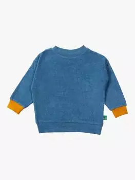 Детский хлопчатобумажный махровый джемпер Little Green Radicals, синий