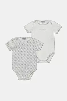 Детский хлопковый комбинезон, 2 шт. в упаковке Emporio Armani, бежевый