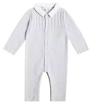 Детский хлопковый комбинезон косой вязки Tartine Et Chocolat, синий