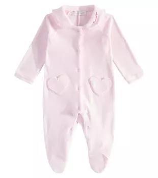 Детский хлопковый комбинезон Monnalisa, розовый