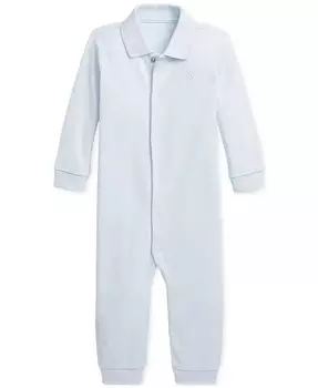 Детский хлопковый комбинезон-поло Polo Ralph Lauren, синий