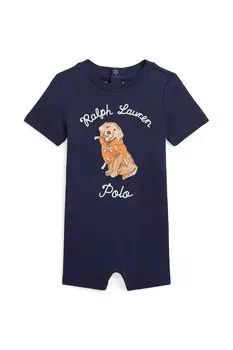Детский хлопковый комбинезон Polo Ralph Lauren, темно-синий