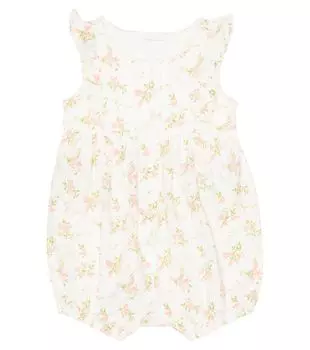 Детский хлопковый комбинезон с цветочным принтом Polo Ralph Lauren Kids, мультиколор