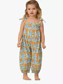 Детский хлопковый комбинезон с фруктовым принтом Angel & Rocket, синий/разноцветный