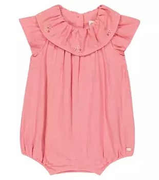 Детский хлопковый комбинезон с вышивкой Tartine Et Chocolat, розовый