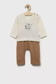 Детский хлопковый комплект United Colors of Benetton, бежевый