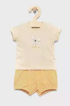 Детский хлопковый комплект United Colors of Benetton, оранжевый