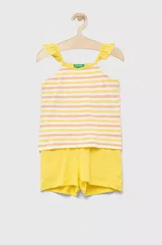 Детский хлопковый комплект United Colors of Benetton, желтый
