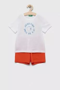 Детский хлопковый комплект United Colors of Benetton, красный