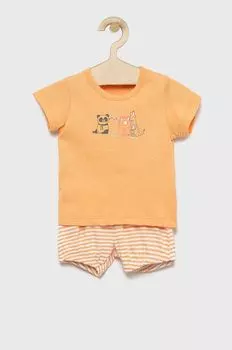 Детский хлопковый комплект United Colors of Benetton, оранжевый
