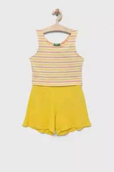 Детский хлопковый комплект United Colors of Benetton, желтый