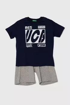 Детский хлопковый комплект United Colors of Benetton, темно-синий