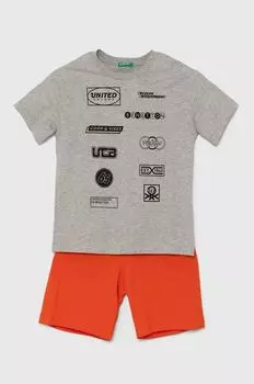 Детский хлопковый комплект United Colors of Benetton, серый