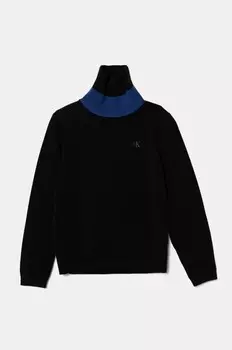 Детский хлопковый свитер Calvin Klein Jeans, черный