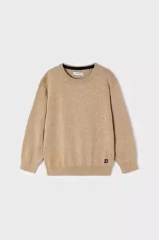 Детский хлопковый свитер Mayoral, бежевый